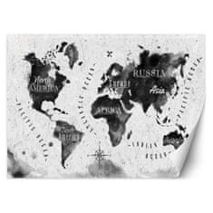 shumee Stenska poslikava, enobarvni akvarelni zemljevid sveta - 150x105