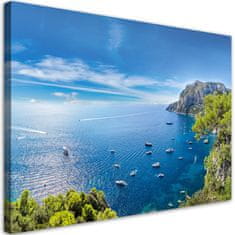 shumee Slika na platnu, Panorama otoka z morskimi ladjami - 120x80