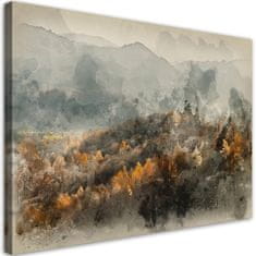 shumee Slika na platnu, Jesenski gozd v megli - 100x70