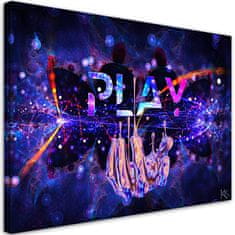 shumee Slika na platnu, Play Neon z napisom - 100x70