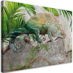shumee Slika na platnu Kameleon na veji džungle - 120x80