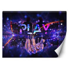 shumee Stenska poslikava za igralno sobo Neon z napisom Play - 150x105
