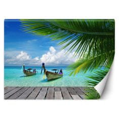 shumee Stenska poslikava, tropska plaža palme narava - 150x105
