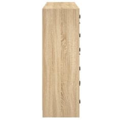 Vidaxl Knjižna omara z vrati sonoma hrast 136x37x109 cm inženirski les