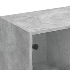Vidaxl Knjižna omara z vrati betonsko siva 136x37x109 cm inž. les