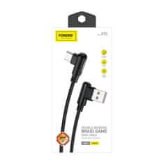 Foneng kotni kabel iz USB v USB-C foneng x70, 3a, 1m (črn)