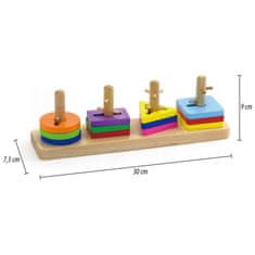 Viga Toys VIGA Montessori leseni bloki s sortirnikom oblik