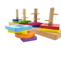 Viga Toys VIGA Montessori leseni bloki s sortirnikom oblik