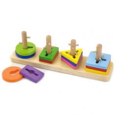 Viga Toys VIGA Montessori leseni bloki s sortirnikom oblik