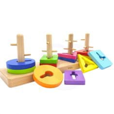 Viga Toys VIGA Montessori leseni bloki s sortirnikom oblik