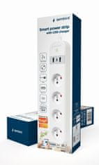 Gembird Smart Surge Protector Tuya 4xFR 2xUSB-A 1xUSB-C bela