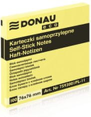 Donau Samolepilna blazinica 76x76 mm, 100 l., "ECO" rumena