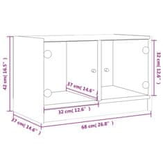 Vidaxl TV omarica s steklenimi vrati bela 68x37x42 cm