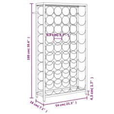 Vidaxl Vinsko stojalo za 45 steklenic črno 54x18x100 cm kovano železo