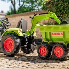 Falk Traktor na pedala CLAAS AVEC, zelene barve s prikolico, od 3 let