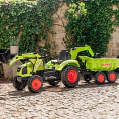 Falk Traktor na pedala CLAAS AVEC, zelene barve s prikolico, od 3 let