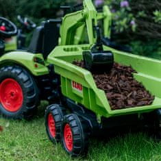 Falk Traktor na pedala CLAAS AVEC, zelene barve s prikolico, od 3 let