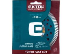 Extol Industrial Diamantna rezalna plošča, Turbo Fast Cut, suho in mokro rezanje, O 125x22,2x2mm