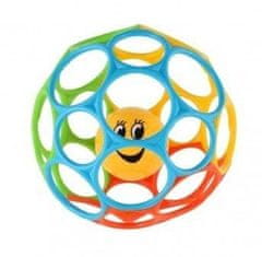 Žoga z ropotuljico iz barvne plastike 15 cm