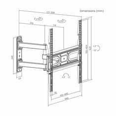 S-box stenski nosilec za TV PLB-3644-2 črn