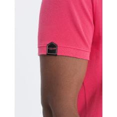 OMBRE Moška polo majica z ovratnikom V4 S1745 temno roza MDN124701 S