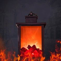 Netscroll Okrasna svetilka z izgledom kamina in navideznim ognjem, FireLantern