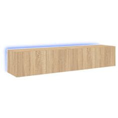 Vidaxl Stenske TV omarice z LED 2 kosa sonoma hrast 80x35x31 cm