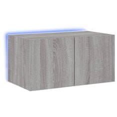 Vidaxl Stenska TV omarica z LED lučkami siva sonoma 60x35x31 cm