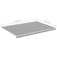 Vidaxl Nadomestno blago za tendo antracitno in belo 5x3,5 m