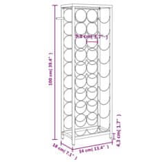 Vidaxl Vinsko stojalo za 27 steklenic črno 34x18x100 cm kovano železo