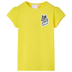Vidaxl Otroška majica živo rumena 104