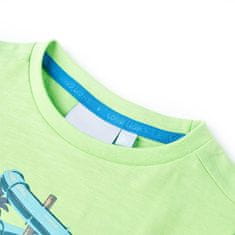 Vidaxl Otroška majica s kratkimi rokavi neon zelena 92