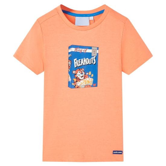 Vidaxl Otroška majica s kratkimi rokavi neon oranžna 116