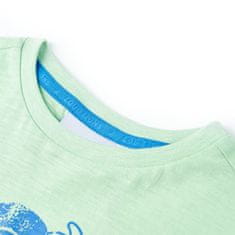 Vidaxl Otroška majica s kratkimi rokavi svetlo zelena 140