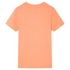 Vidaxl Otroška majica s kratkimi rokavi neon oranžna 128