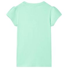 Vidaxl Otroška majica s kratkimi rokavi živo zelena 116