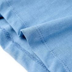 Vidaxl Otroška majica s kratkimi rokavi srednje modra 116