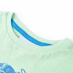 Vidaxl Otroška majica s kratkimi rokavi svetlo zelena 104
