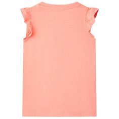 Vidaxl Otroška majica s kratkimi rokavi neon koralna 140