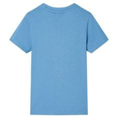 Vidaxl Otroška majica s kratkimi rokavi srednje modra 128