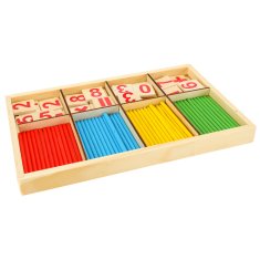 WOWO Izobraževalni set Montessori - palice za učenje štetja s števci in številkami