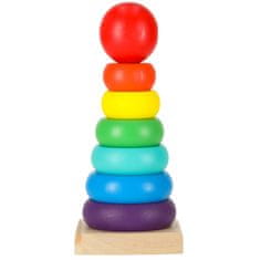 WOWO Rainbow Sorter Lesena zložljiva piramida - stolp 13 cm