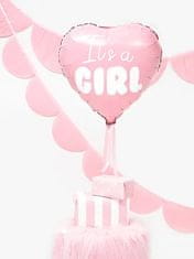 WOWO Balon iz roza folije Girl Pink Foil Balon Heart - It's a Girl, 48 cm