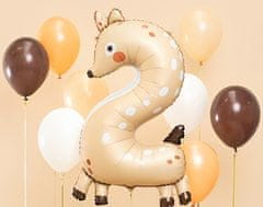 WOWO Deer Birthday Balon Number 2 - Balon Deer Birthday Birthday Balon - Number 2, Velikost 50x88 cm