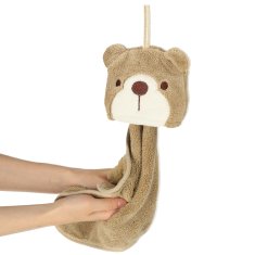 WOWO Teddy Bear Otroška brisača za otroško sobo - Teddy Bear Children's Towel 42x25cm for Nursery - Brown