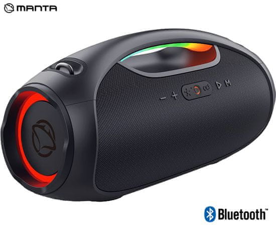 Manta SPK320 prenosni zvočnik, Bluetooth 5.3, 120W, Multi Link, baterija, RGB LED, IPX6, črn (Eclipse Black)