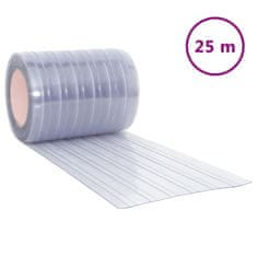 Vidaxl Zavesa za vrata prozorna 300 mm x 2,6 mm 25 m PVC