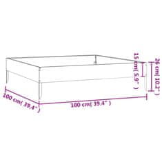 Vidaxl Vrtna visoka greda 100x100x26 cm corten jeklo