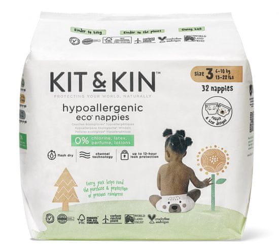 Kit & Kin plenice, velikost 3, 6-10 kg, 32/1 (54134N)