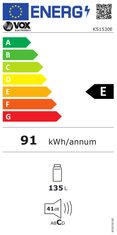 VOX electronics KS 1530 E podpultni hladilnik